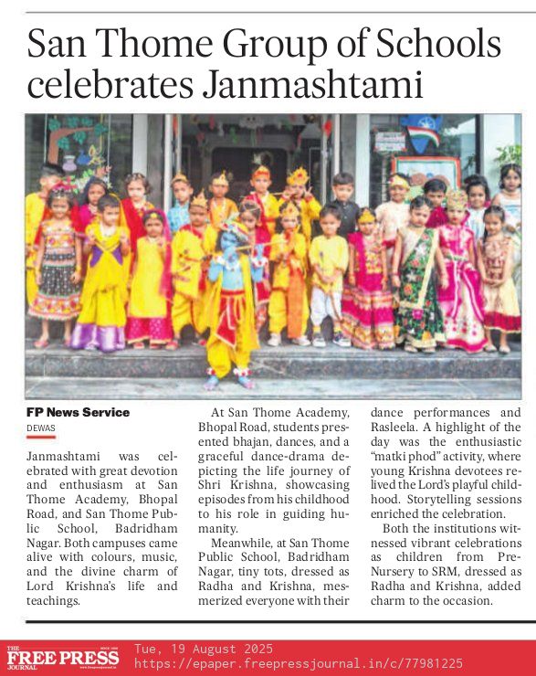 San Thome groups of school celebrates Janmashtami